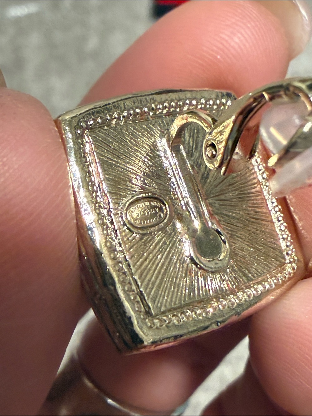 Chanel Black & Gold CC Logo Square Clip-On Earrings - Picture 2 of 5
